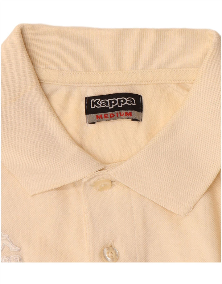 KAPPA Mens Polo Shirt Medium Off White Cotton