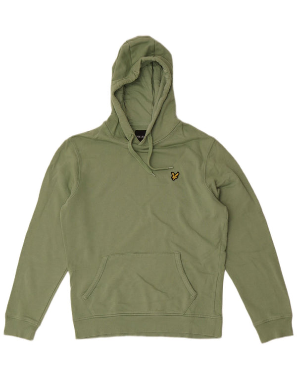 Lyle & Scott Mens Hoodie Jumper Medium Green Cotton