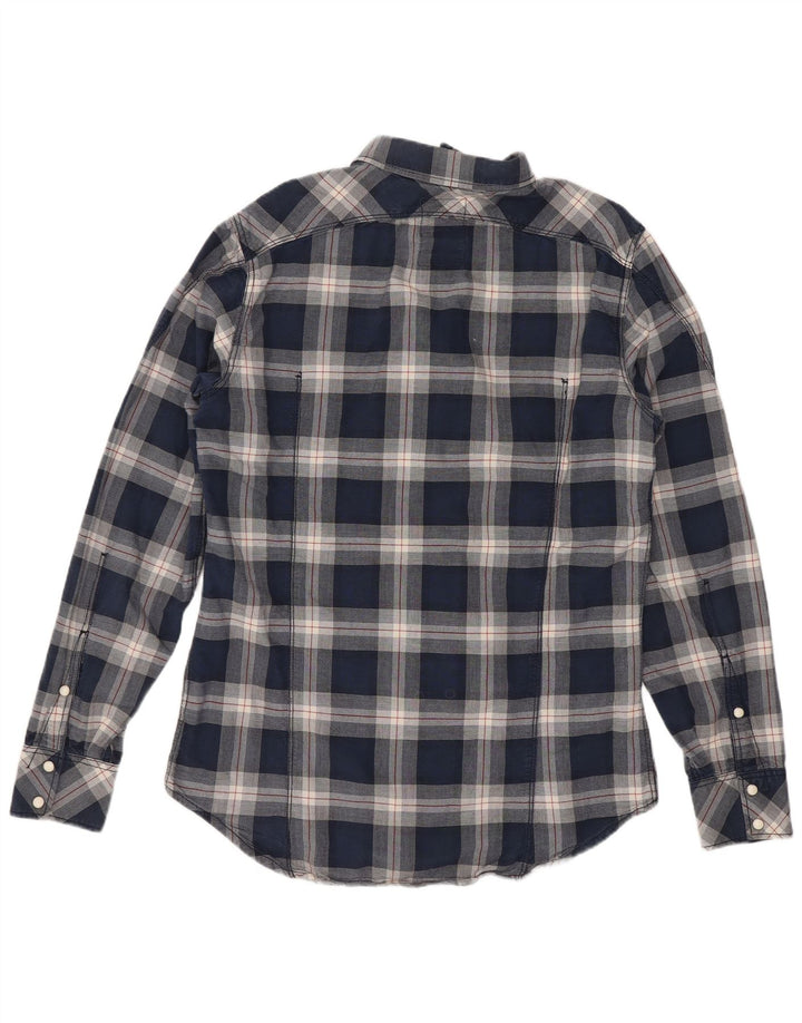 G-Star Mens Western Shirt Medium Blue Check Cotton