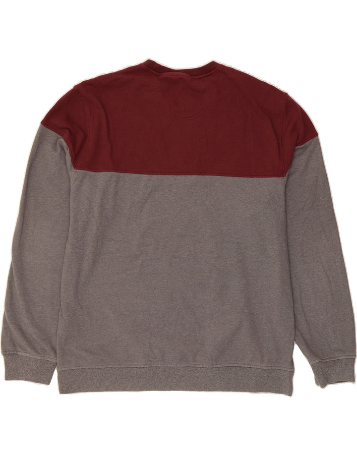 IZOD Mens Stretch Sweatshirt Jumper 2XL Grey Colourblock Polyester