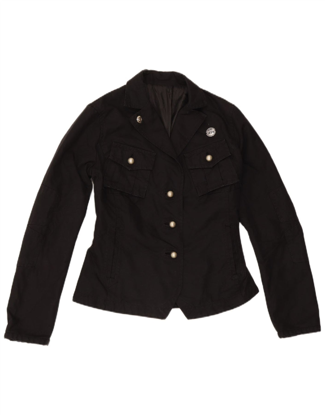 Vintage Womens Utility Jacket IT 40 Small Black Cotton