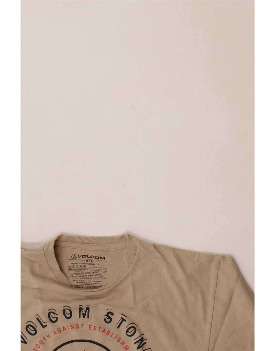 VOLCOM Womens Graphic T-Shirt Top UK 14 Medium Brown Cotton Vintage Volcom and Second-Hand Volcom from Messina Hembry 