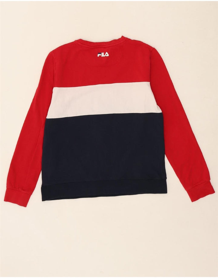 FILA Womens Sweatshirt Jumper UK 16 Large Multicoloured Colourblock Vintage Fila and Second-Hand Fila from Messina Hembry 