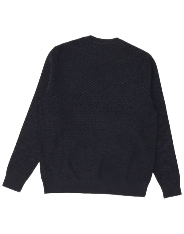 MARKS & SPENCER Mens Crew Neck Jumper Sweater Large Navy Blue Polyester