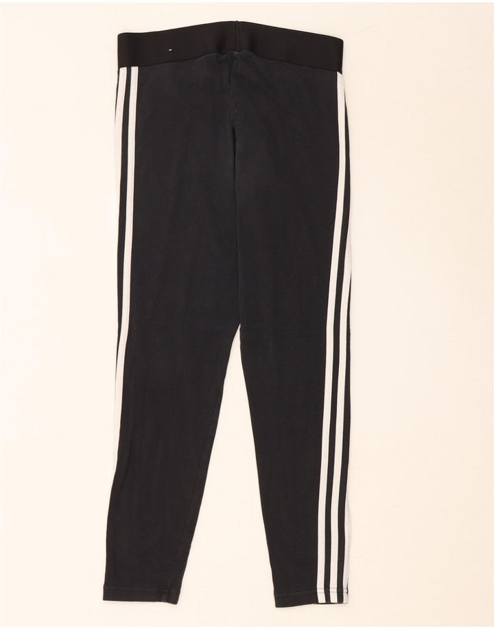 ADIDAS Womens Leggings UK 10 Small Black Cotton