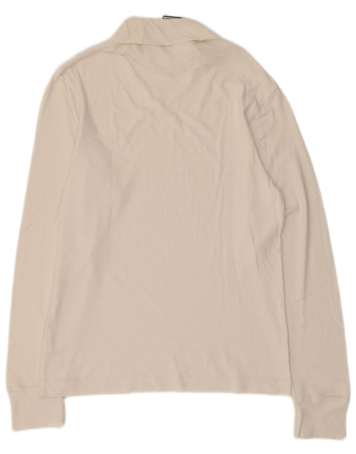 Diadora Mens Top Long Sleeve Small White Cotton