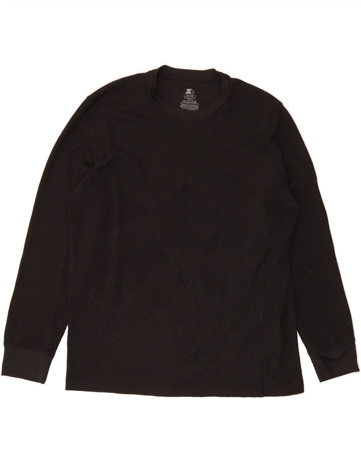 STARTER Mens Top Long Sleeve UK 42/44 Large Black Polyester Vintage Starter and Second-Hand Starter from Messina Hembry 