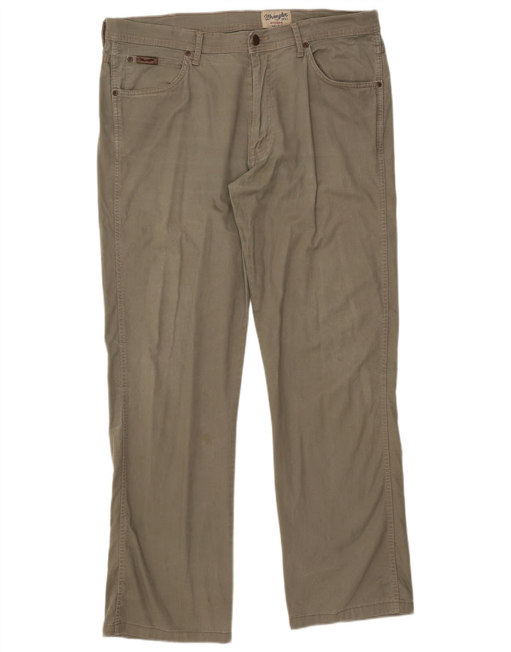 WRANGLER Mens Arizona Stretch Straight Casual Trousers W38 L34 Khaki