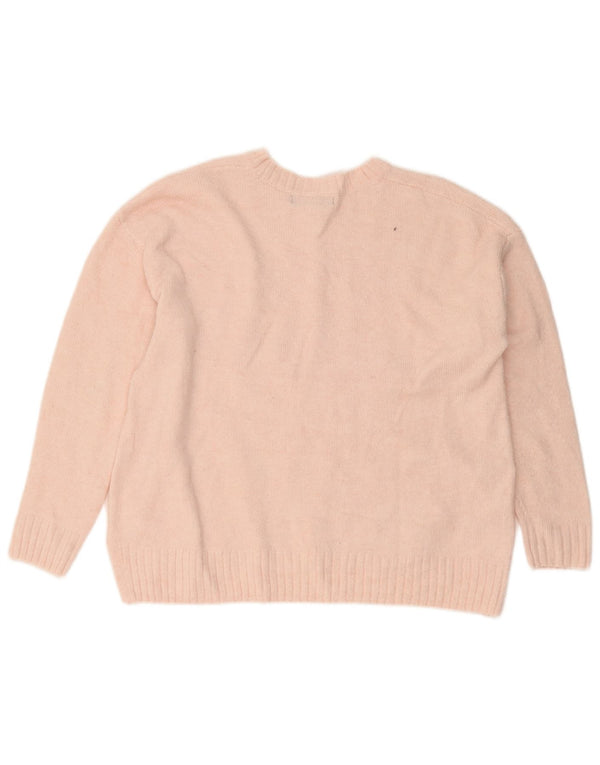 Marks & Spencer Womens Crew Neck Jumper Sweater UK 14 Large Pink