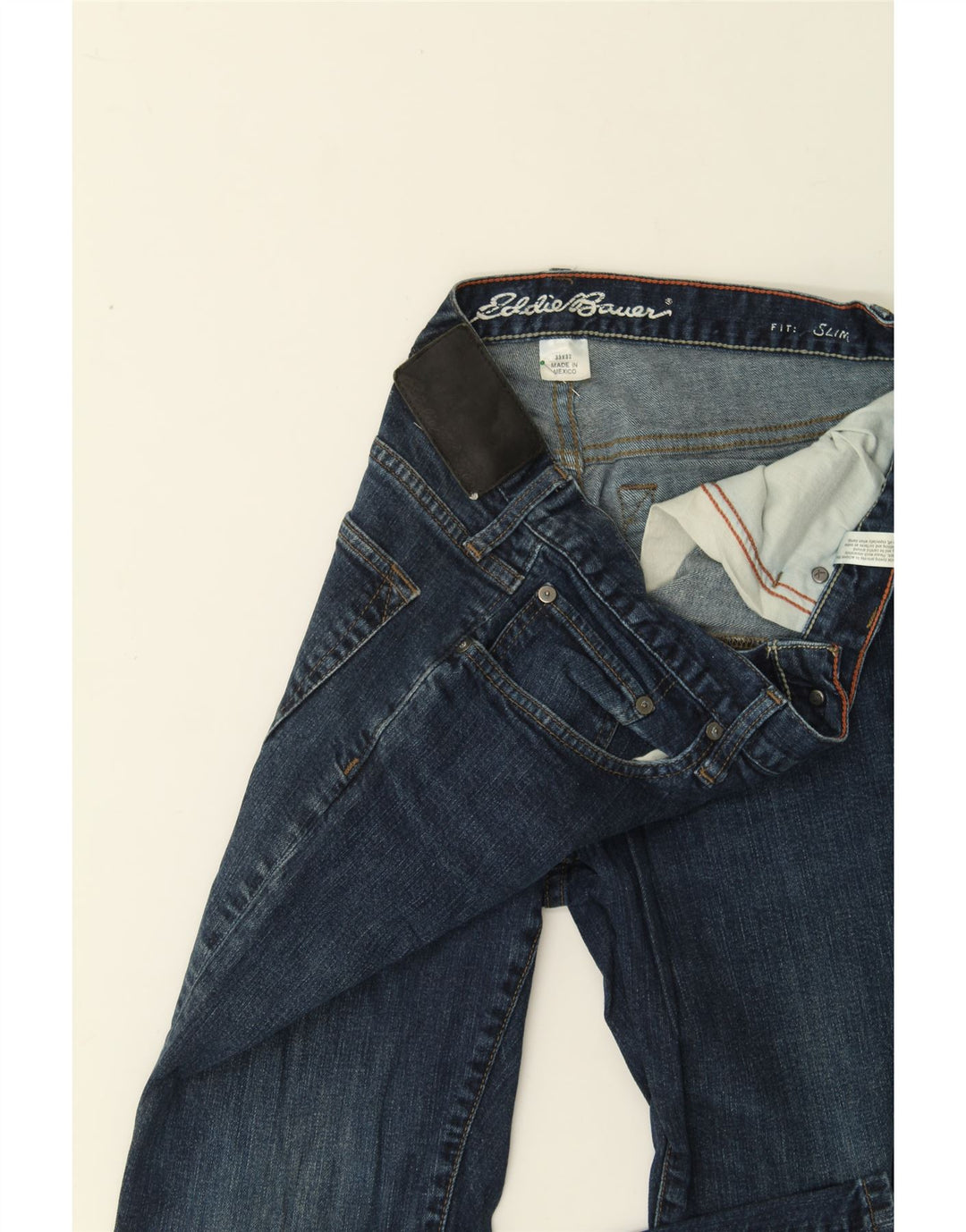 EDDIE BAUER Mens Slim Jeans W33 L32 Blue Cotton Vintage Eddie Bauer and Second-Hand Eddie Bauer from Messina Hembry 