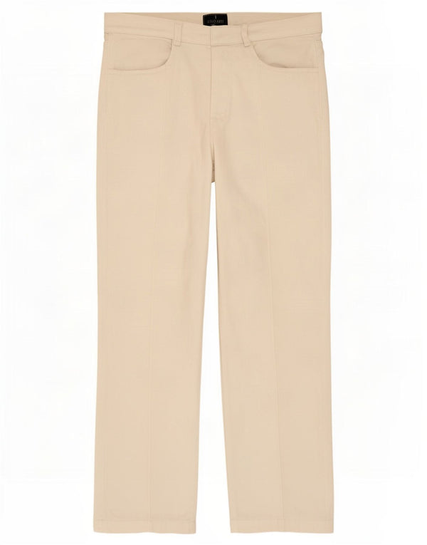 Trussardi Mens Straight Casual Trousers EU 50 Large W34 L33 White Cotton