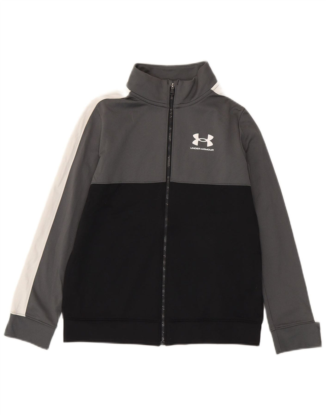 Under Armour Boys Tracksuit Top Jacket 9-10 Years Medium Grey Colourblock
