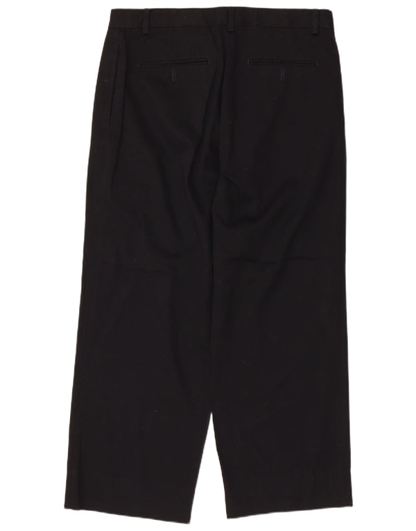 Eddie Bauer Mens Relaxed Fit Casual Trousers W34 L30 Black Cotton