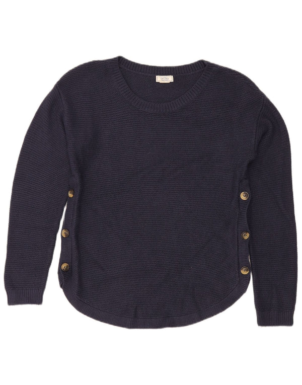 Fat Face Womens Boat Neck Jumper Sweater UK 8 Small  Navy Blue Viscose