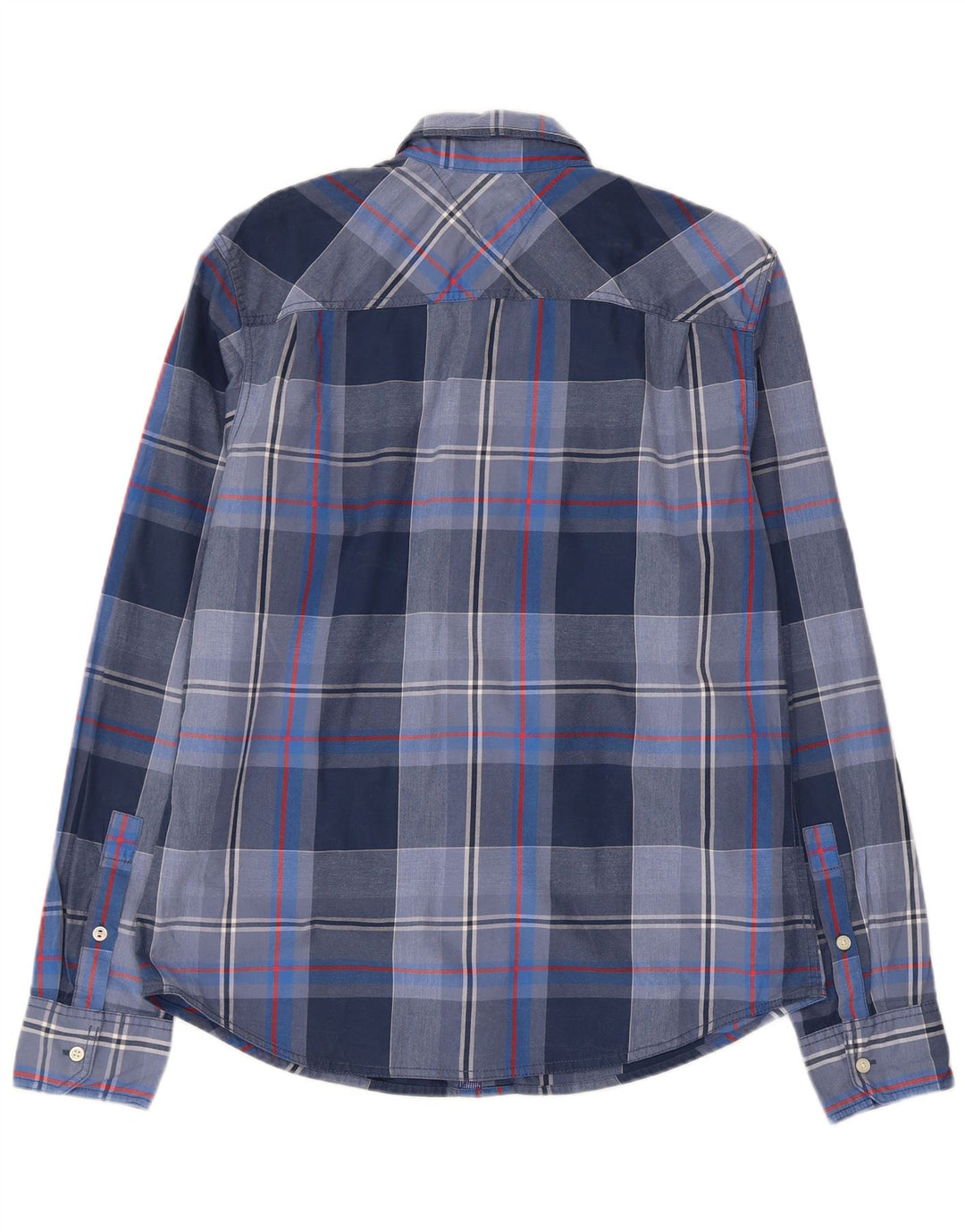 TOMMY HILFIGER Mens Shirt Large Blue Check Cotton