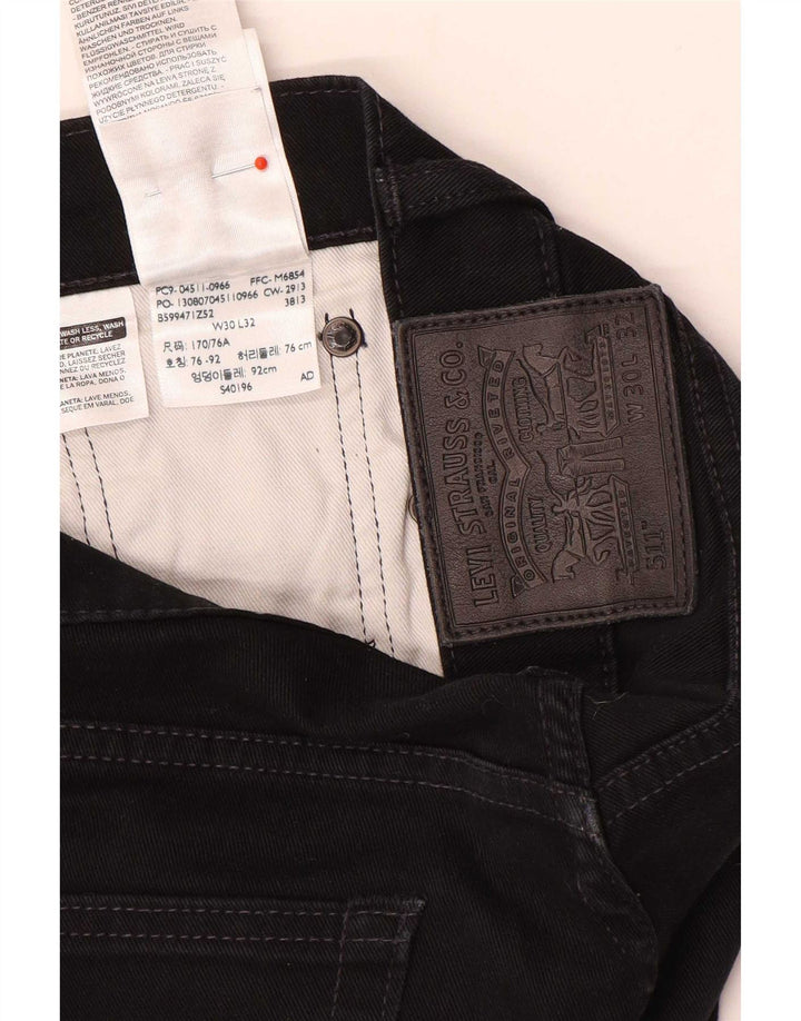 Levi's Mens Slim Jeans W30 L32 Black Cotton