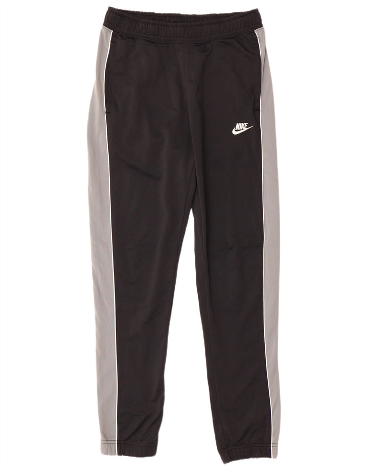 NIKE Mens Tracksuit Trousers Joggers Small  Black Colourblock Polyester