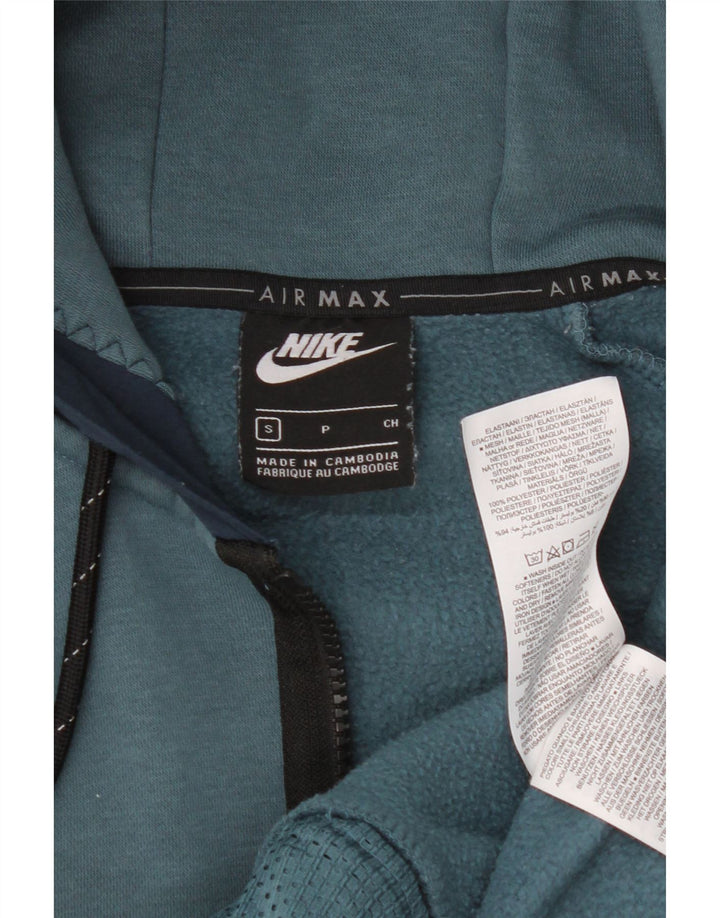 Nike Mens Zip Hoodie Sweater Small Blue Colourblock Polyester
