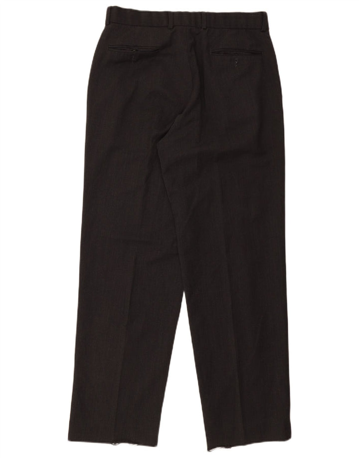 MARKS & SPENCER Mens Straight Suit Trousers W30 L30 Grey Polyester