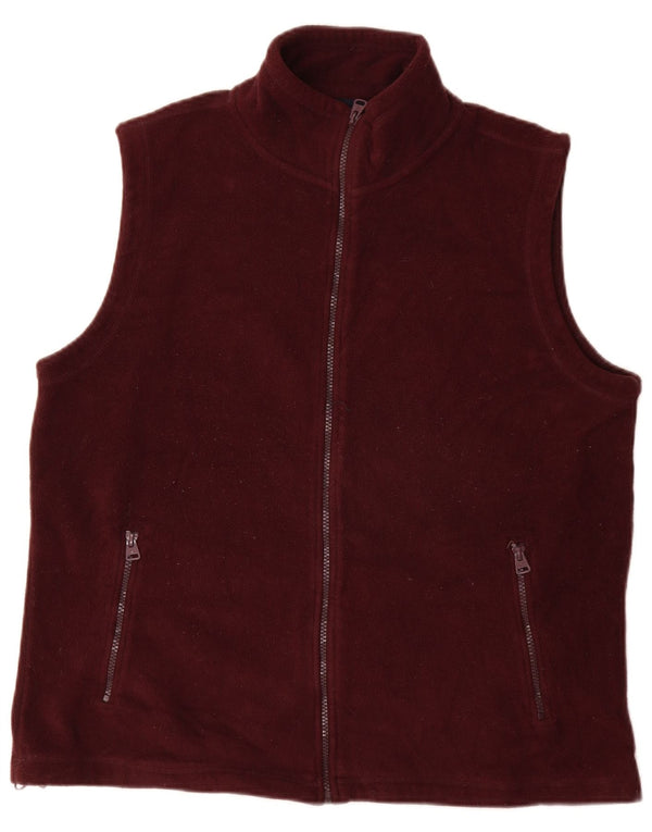 James Pringle Mens Fleece Gilet UK 38 Medium Burgundy Polyester