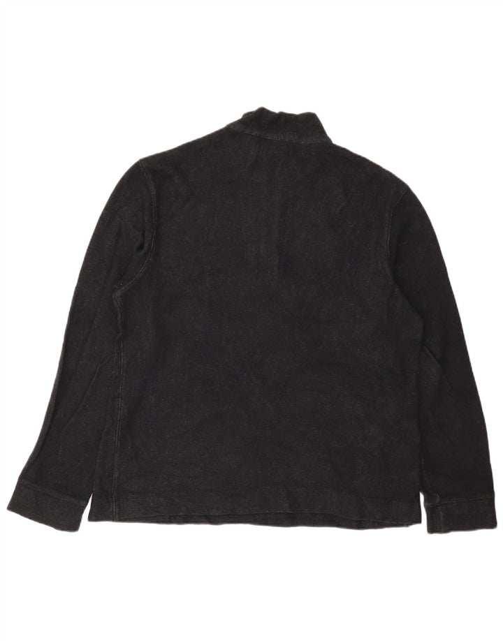 Calvin Klein Mens Zip Neck Jumper Sweater Medium Black Cotton