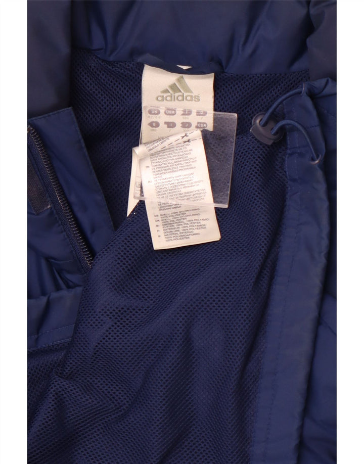 ADIDAS Mens Hooded Rain Jacket UK 42/44 Large Navy Blue Nylon