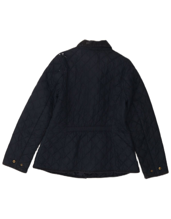 RALPH LAUREN Girls Quilted Jacket 8-9 Years Medium Navy Blue Polyester