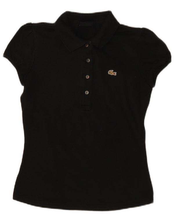 LACOSTE Womens Polo Shirt Size 38 Medium Black