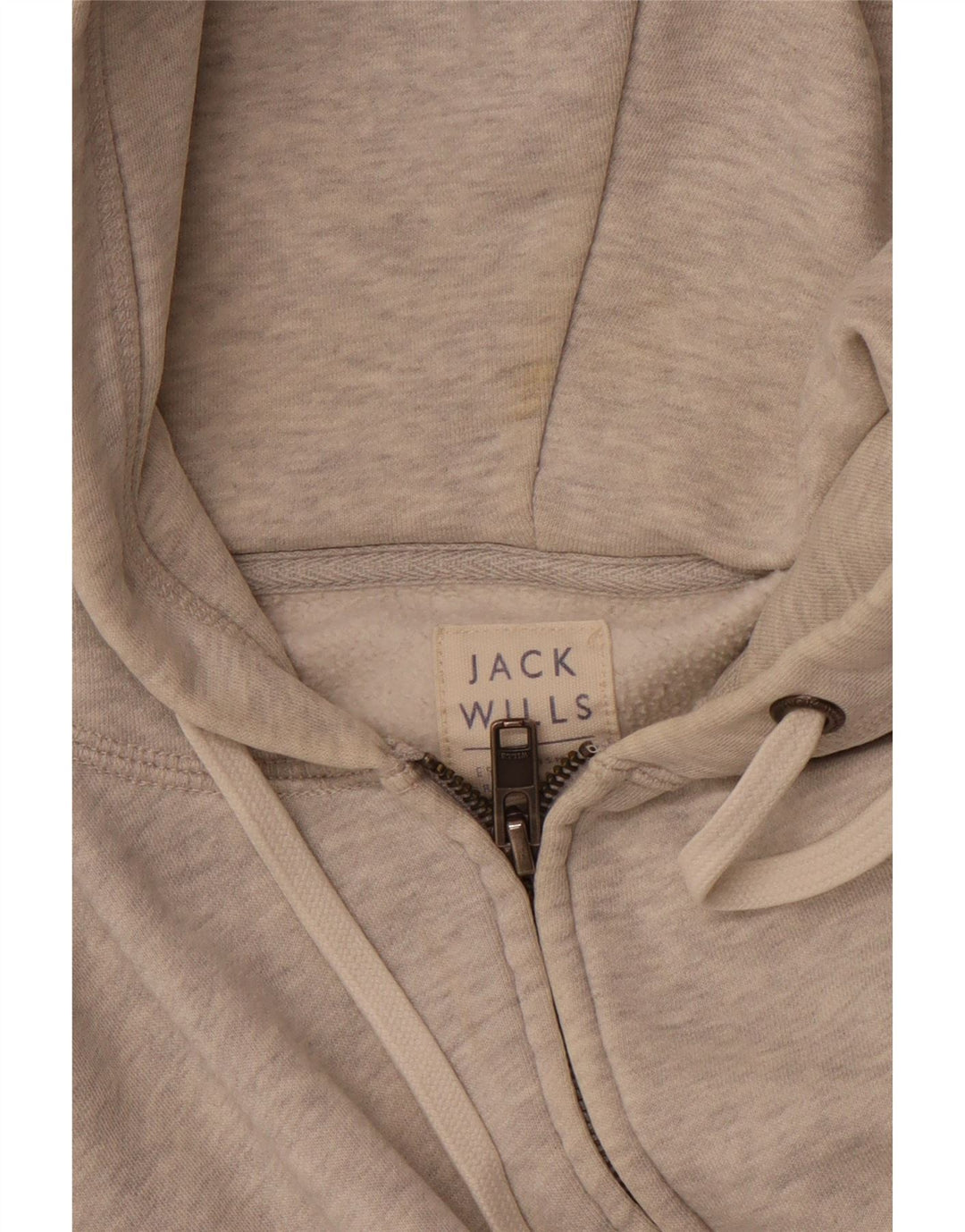 JACK WILLS Mens Zip Hoodie Sweater Small Grey Cotton