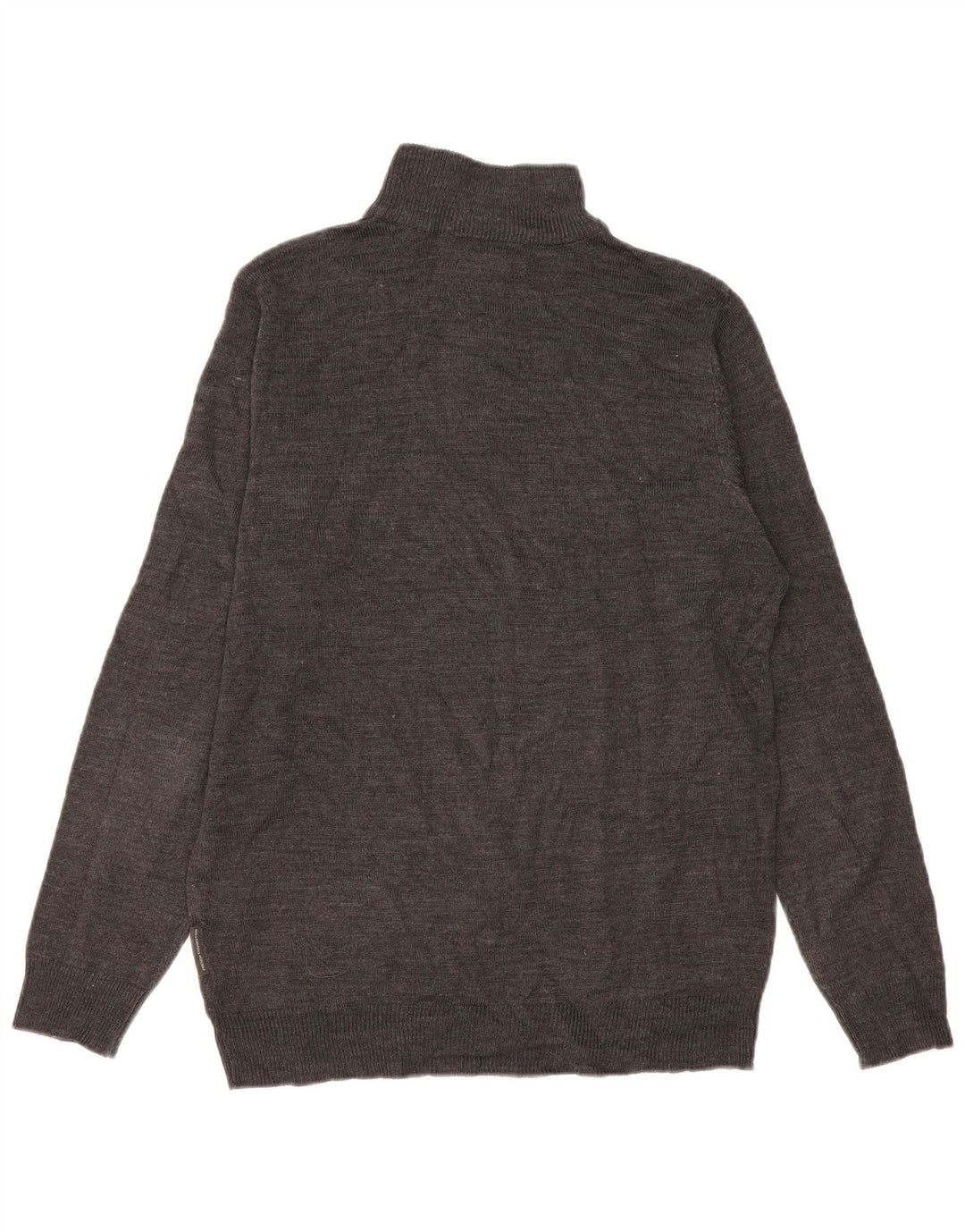French Connection Mens Zip Neck Jumper Sweater Large Grey Acrylic