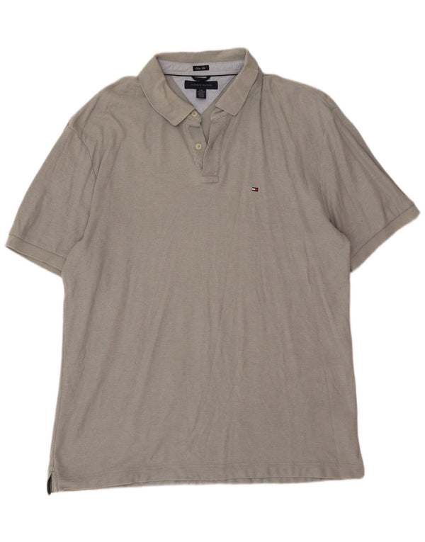Tommy Hilfiger Mens Slim Fit Polo Shirt 2XL Grey Cotton