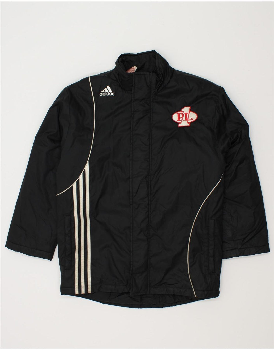 ADIDAS Boys Windbreaker Jacket 11-12 Years Medium Black Polyester Vintage Adidas and Second-Hand Adidas from Messina Hembry 