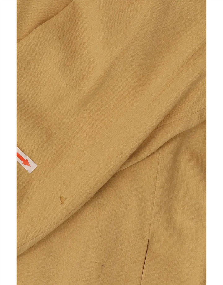 Max Mara Womens Longline 1 Button Blazer Jacket UK 16 Large Yellow