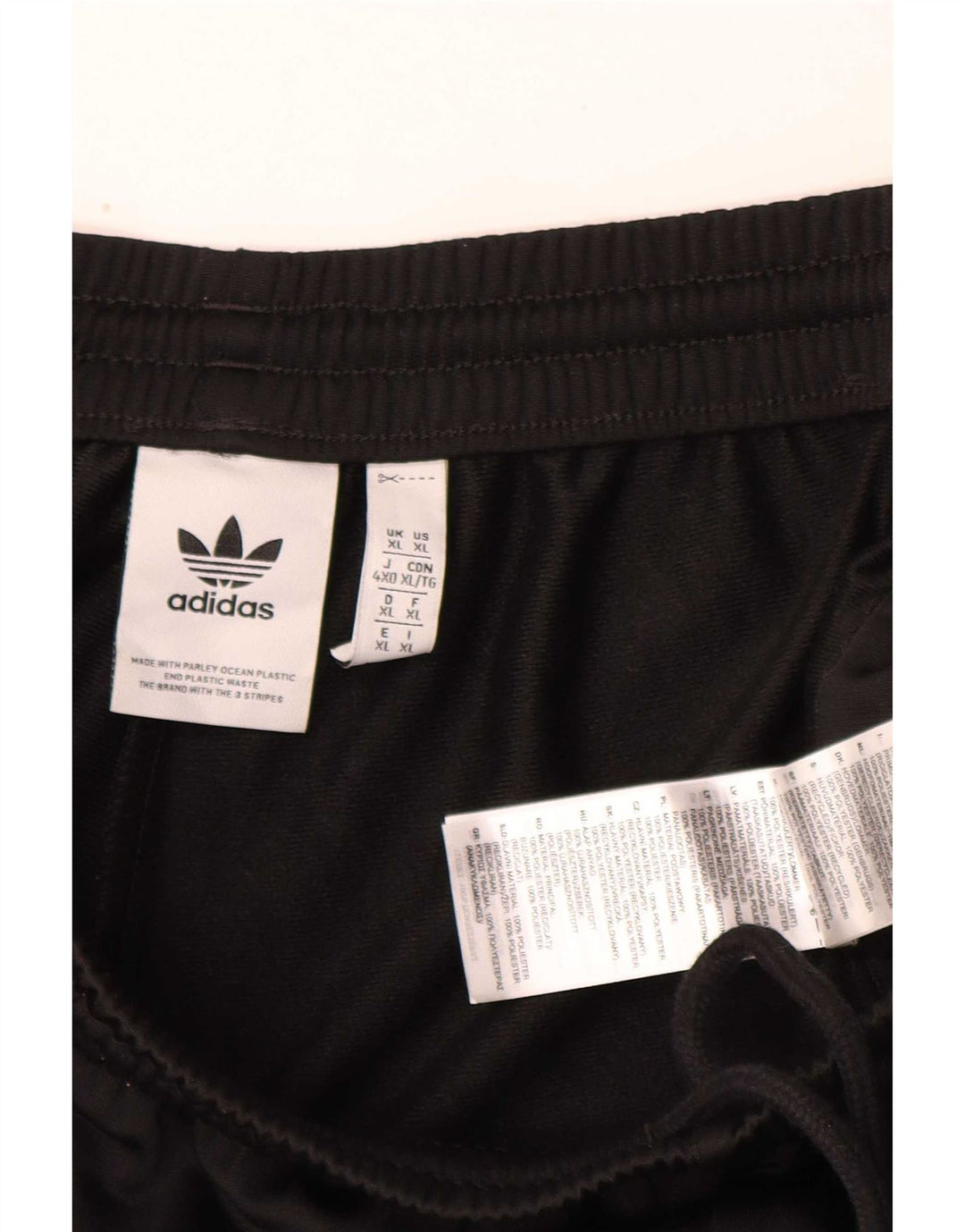 Adidas Mens Graphic Tracksuit Trousers XL Black Polyester