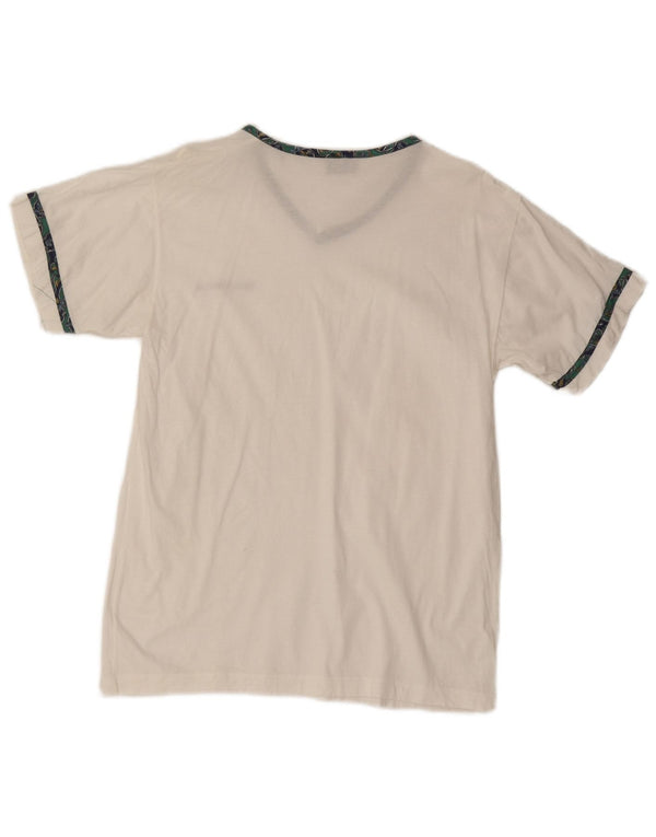 Roccobarocco Mens T-Shirt Top Medium White Cotton