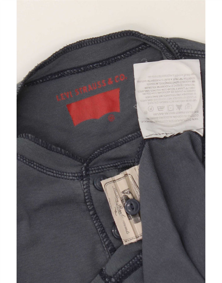 Levi's Mens Top Long Sleeve Medium Navy Blue Cotton