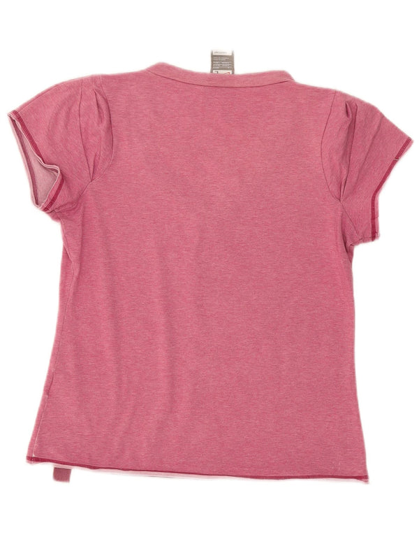 Nike Womens Graphic T-Shirt Top UK 14/16 Large Pink Floral Cotton