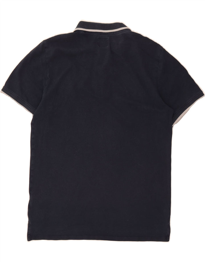 GUESS Mens Polo Shirt Medium Navy Blue Cotton Vintage Guess and Second-Hand Guess from Messina Hembry 