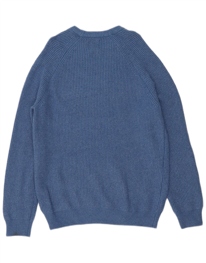 Marks & Spencer Mens Crew Neck Jumper Sweater Large Blue Flecked Polyamide