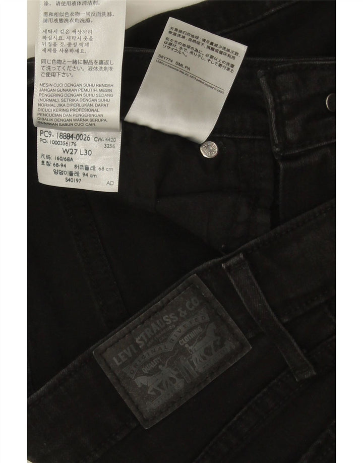 Levi's Womens 712 Slim Jeans W27 L28 Black Cotton