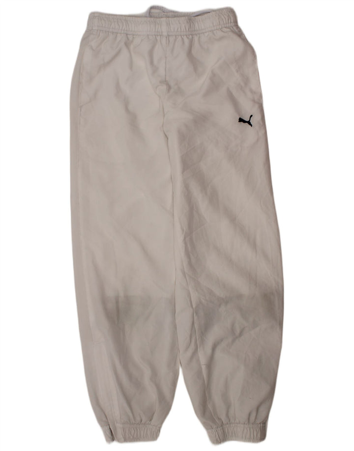 PUMA Boys Tracksuit Trousers Joggers 9-10 Years  White Polyester