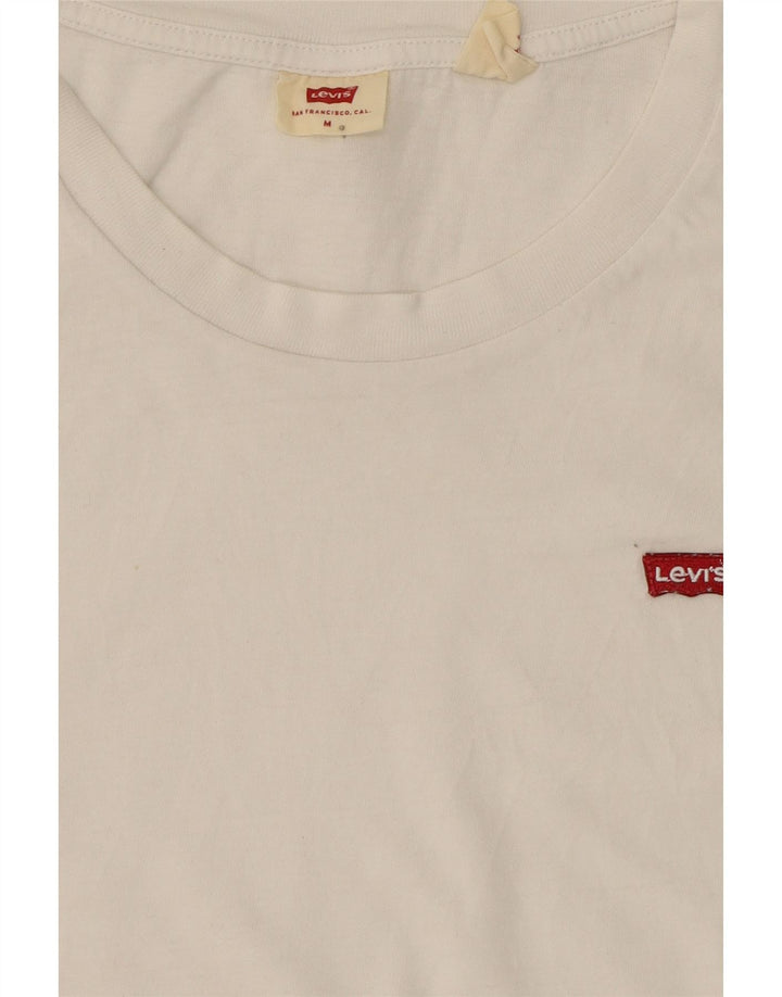LEVI'S Womens T-Shirt Top UK 14 Medium White Cotton Vintage Levi's and Second-Hand Levi's from Messina Hembry 
