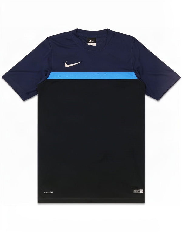 Nike Mens Dri Fit T-Shirt Top Medium Navy Blue Colourblock