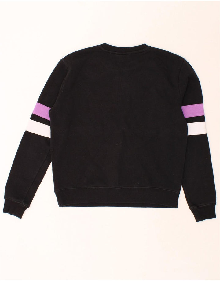 FILA Womens Graphic Sweatshirt Jumper UK 14 Medium Black Cotton Vintage Fila and Second-Hand Fila from Messina Hembry 