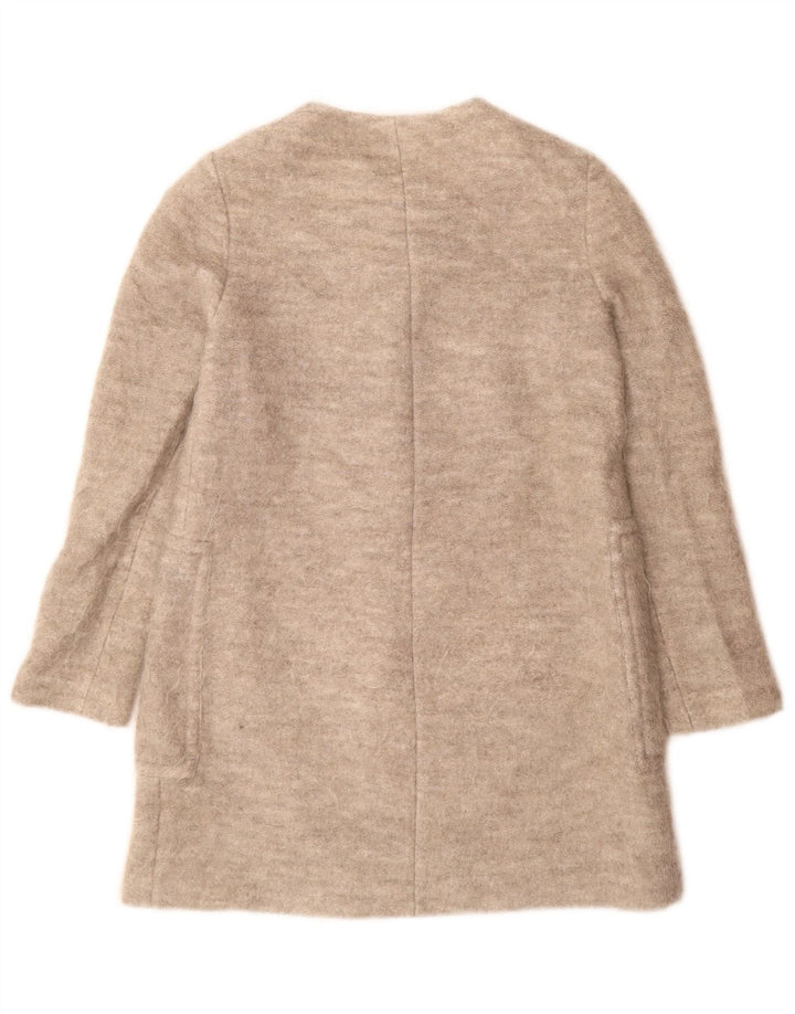 Zara Womens Overcoat UK 10 Small Grey Viscose