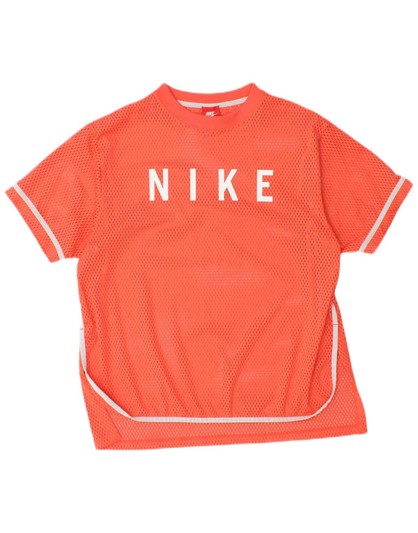 Nike Mens Graphic T-Shirt Top Large Orange Polyester