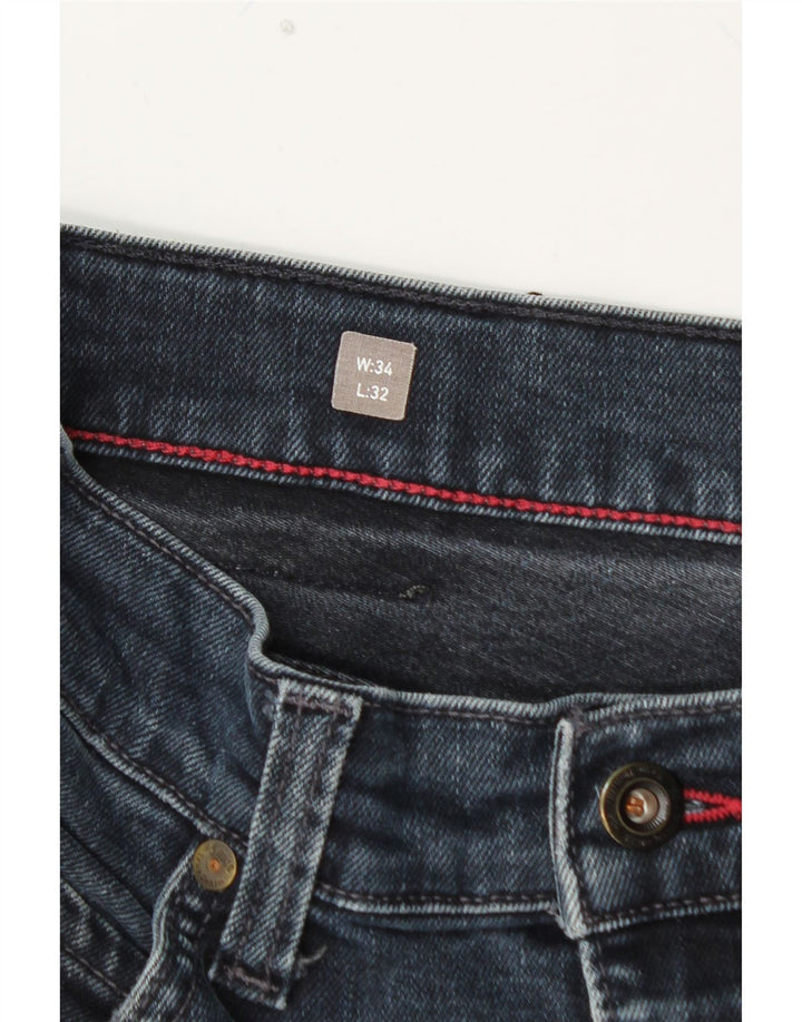 MUSTANG Womens Tramper Medium Rise Slim Fit Tapered Jeans W34 L32 Blue