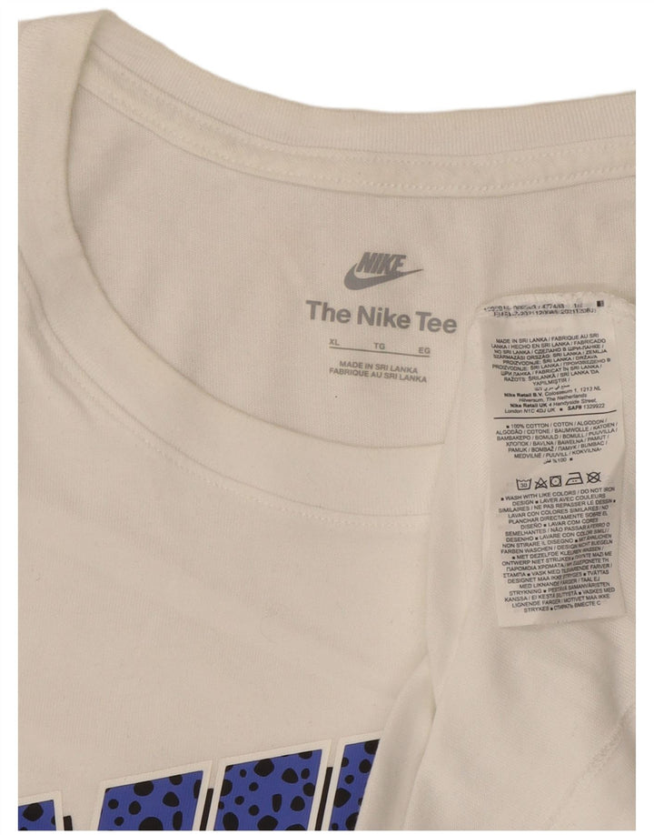 Nike Mens Graphic T-Shirt Top XL White Cotton