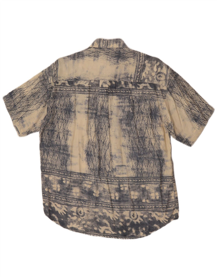 Wampum Mens Short Sleeve Abstract Pattern Shirt Medium Blue