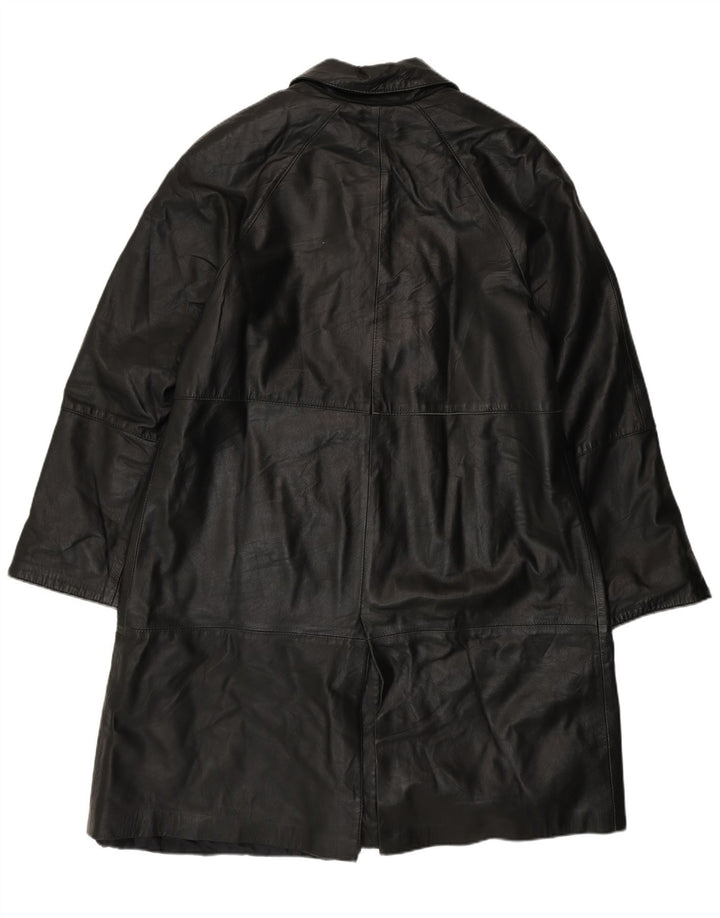 Olivieri Womens Venezia Leather Coat IT 48 XL Black Leather